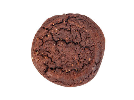 Homemade chocolate cookies isolated on a white background, top viewの写真素材