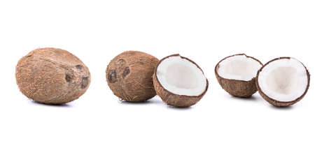 Coconut isolated on white background. Collection