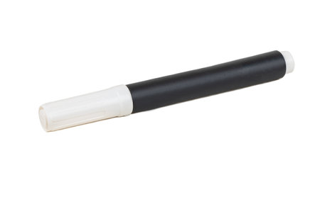 White marker with closed cap isolated on white background.の写真素材