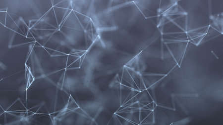 beautiful cg generated 3d abstract background with geometry lines and dotsの写真素材