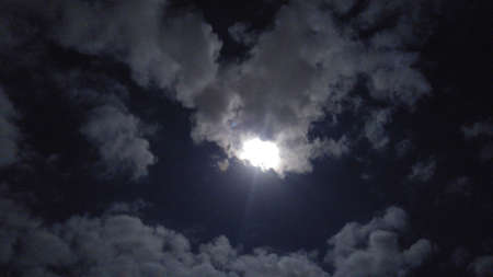 Beautiful full moon in the clear skyの写真素材