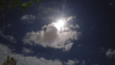 Beautiful full moon in the clear skyの写真素材