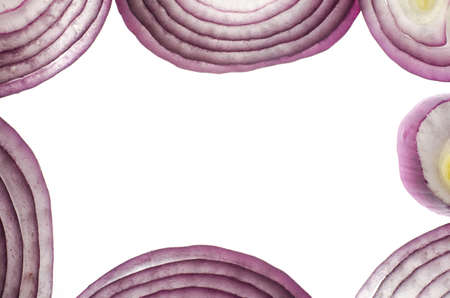 red onion in a cut macro.の写真素材