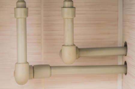 Polypropylene pipe installed in the wall.