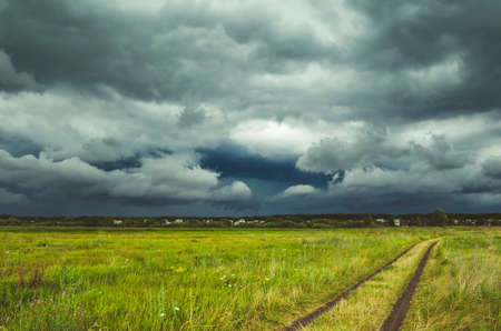Storm clouds over the field.