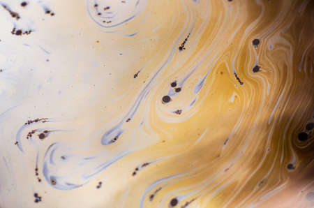 Beautiful psychedelic abstraction formed by light on the surface of a soap bubble.の写真素材