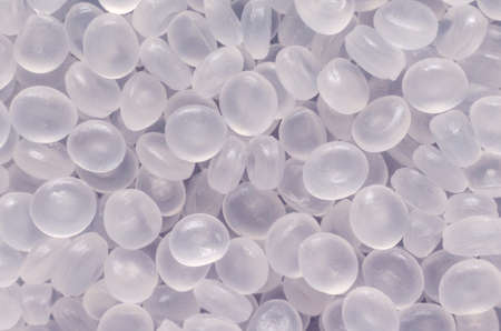Polypropylene granule close-up background texture.の写真素材