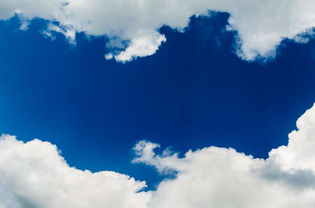 Beautiful fluffy clouds against the blue sky.