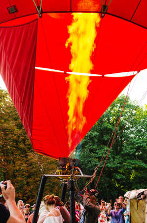 Belaya Tserkov, Ukraine, August 23, 2018 air balloon festival in the parkのeditorial素材