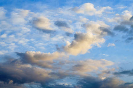 Beautiful stormy cumulus clouds in the sky, background