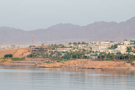 Resort hotels on a background of mountains, Sharm el-Sheikh, Egypt.の写真素材