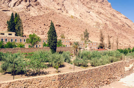 Monastery of St. Catherine in the mountains of Egypt in the Sinai Peninsula.
