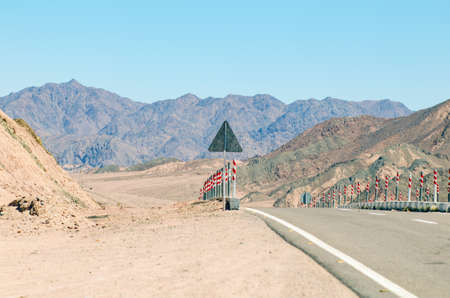 Road in the mountains on the Sinai Peninsula, Egypt.の写真素材