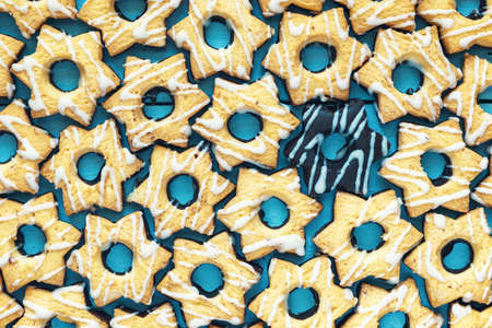 Shortbread cookies in the shape of an asterisk.の写真素材