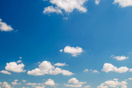 Beautiful fluffy clouds against the blue sky.の写真素材