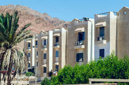 Old houses on the streets of Dahab, Egypt.