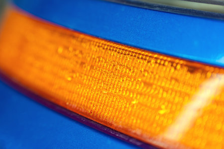 Water condensation in a car's turn signal headlight.