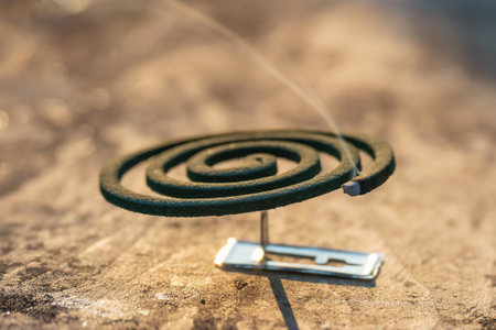 Smouldering repellent spiral from mosquitoes, protection against insects.
