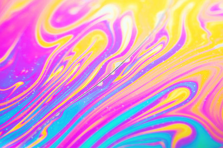 Psychedelic abstract multicolored background on soap bubble surface.の写真素材
