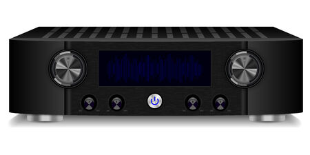 Vector illustration of hi-fi system isolated on white backgroundのイラスト素材