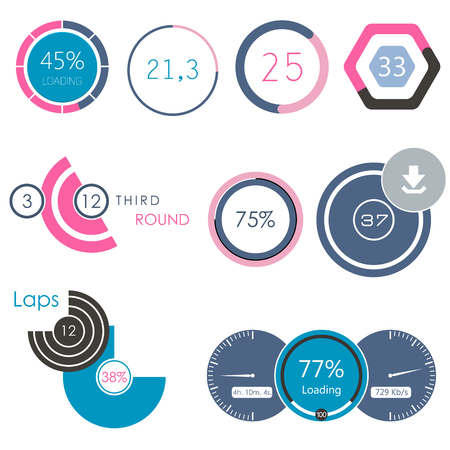Set of loading bars and preloaders on white isolated background. Collection of vector, creative boot bars made Ã¢ÂÂÃ¢ÂÂin a modern minimalistic style - stock vector.のイラスト素材