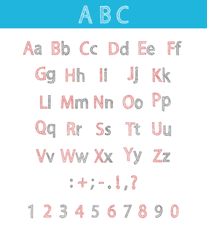Classic Hand Drawn Alphabet. ABC for Your Design.のイラスト素材