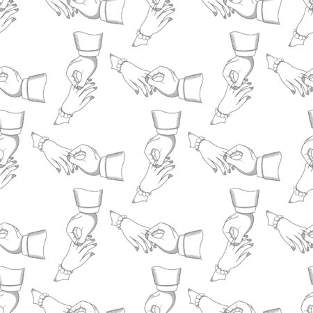 Seamless pattern men and women handsのイラスト素材