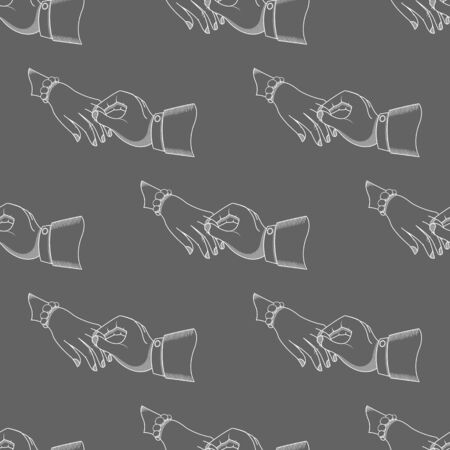 Vector seamless pattern of male and female hands. Wedding pattern for your design projects - stock vectorのイラスト素材