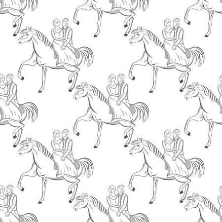 Vector seamless pattern for your design projects. Weddings and romantic encounters, greetings, cards and invitations - stock vector.のイラスト素材