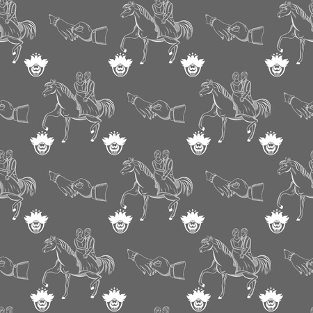 Vector seamless pattern for your design projects. Weddings and romantic encounters, greetings, cards and invitations - stock vector.のイラスト素材