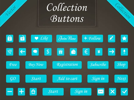 Vector set of modern buttons for design sites, programs and applications. Web elements - buttons for online shopping - Stock Vector.のイラスト素材