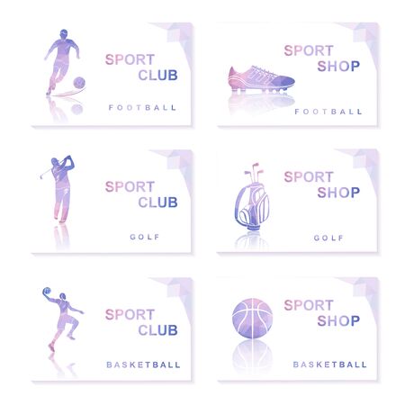 Set of modern polygon templates for business cards, flyers, brochures and covers. のイラスト素材