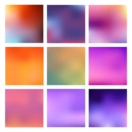 Big set of vector blurred backgrounds. The collection covers for your projects. Colored meshes for presentations and web projects.のイラスト素材