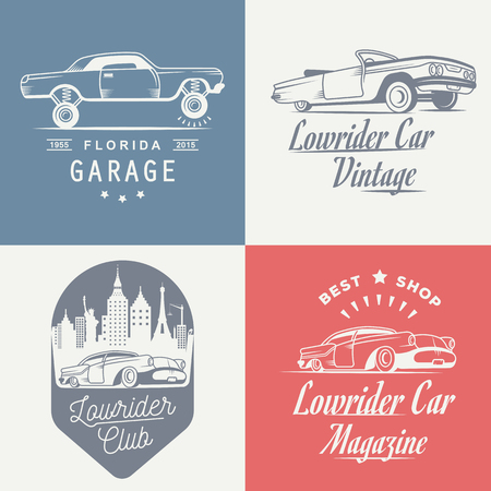 Set vintage lowrider のイラスト素材