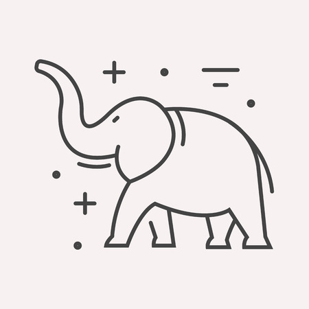 label elephant. Line style template. Easy to use business template. Vector abstract emblem.のイラスト素材