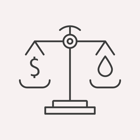 logo or label oil. Line style logotype template with balance. Easy to use business template. Vector abstract logo or emblem.のイラスト素材