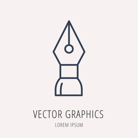 logo or label web icon. Line style logotype. Easy to use business template. Vector abstract sign or emblem.のイラスト素材