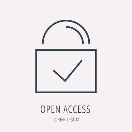 logo or label web icon. Line style logotype. Easy to use business template. Vector abstract sign or emblem.のイラスト素材