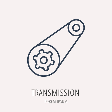 logo or label Car elements. Line style logotype. Easy to use business template. Vector abstract sign or emblem.のイラスト素材