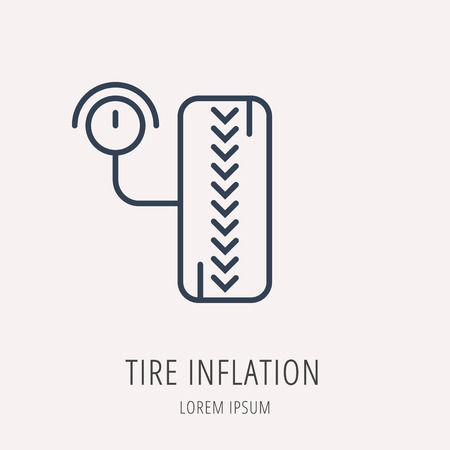 logo or label Car elements. Line style logotype. Easy to use business template. Vector abstract sign or emblem.のイラスト素材