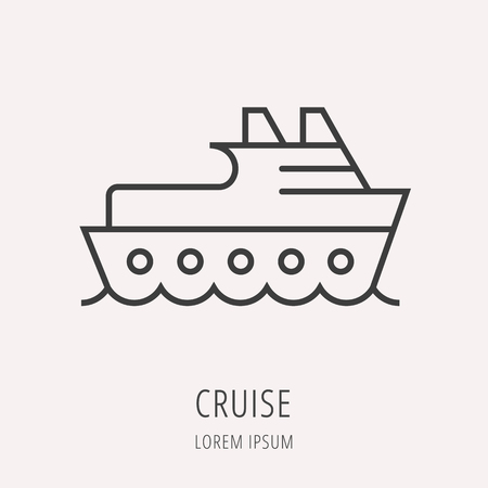 label cruise. Line style . Easy to use business template. Vector abstract sign or emblem.のイラスト素材
