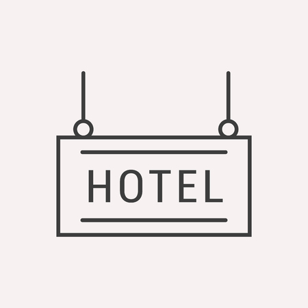 label hotel. Line style . Easy to use business template. Vector abstract sign or emblem.のイラスト素材