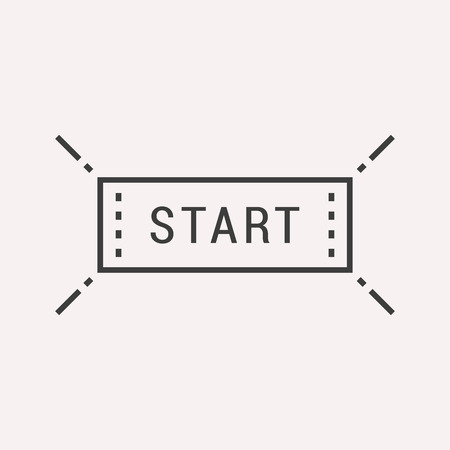 label start. Line style . Easy to use business template. Vector abstract sign or emblem.のイラスト素材