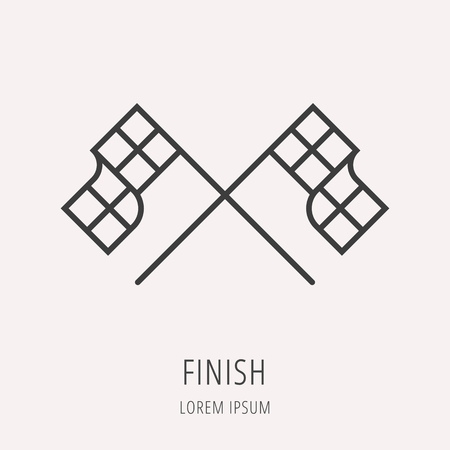 label finish. Line style . Easy to use business template. Vector abstract sign or emblem.のイラスト素材