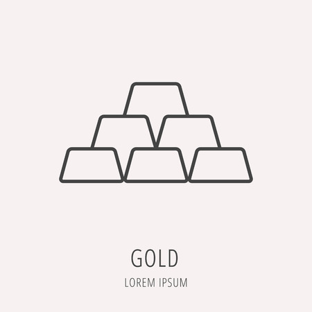 Logo or label gold. Line style logotype. Easy to use gold template. Vector abstract sign or emblem.のイラスト素材