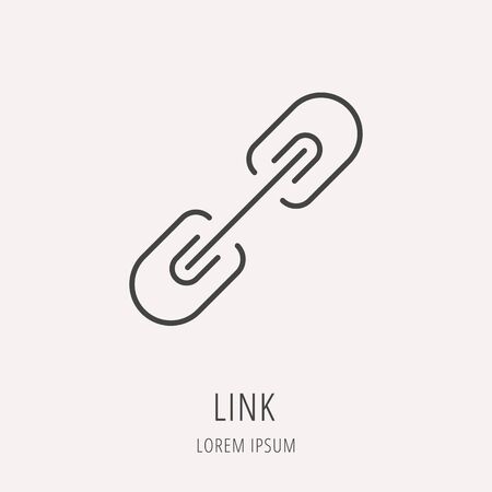 Logo or label link. Line style logotype. Easy to use link template. Vector abstract sign or emblem.のイラスト素材