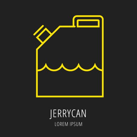 Logo or label oil line style logotype template with jerrycan. Easy to use business template.のイラスト素材