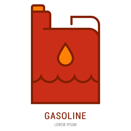 Logo or label gasoline. Line style logotype. Easy to use gasoline template. Vector abstract sign or emblem.のイラスト素材