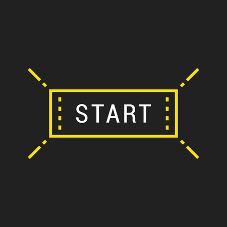 logo or label start. Line style logotype. Easy to use business template. Vector abstract sign or emblem.のイラスト素材