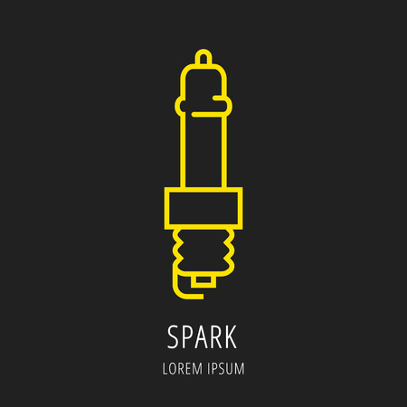 logo or label Car elements. Line style logotype. Easy to use business template. Vector abstract sign or emblem.のイラスト素材